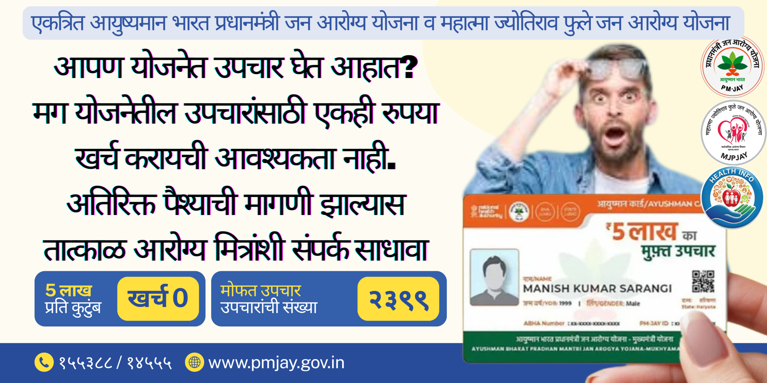 सावधान! उपचारासाठी एकही रुपया देऊ नका; आयुष्मान भारत आणि महात्मा फुले जन आरोग्य योजना आता पूर्णपणे मोफत